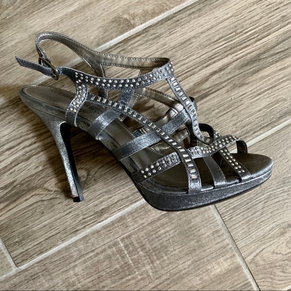Audrey Brooke Shoes - Audrey Brooke Strappy Charcoal Heels